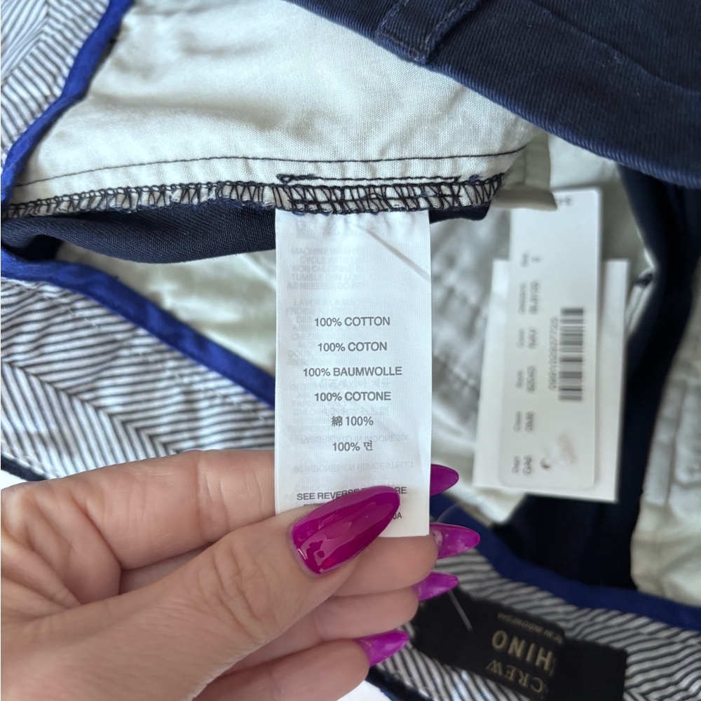 NWT J. Crew Navy Blue Chino Shorts Size 2 - Picture 9 of 9